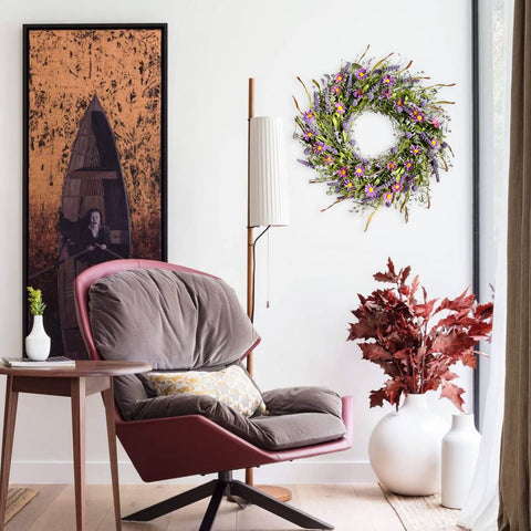 egolot wreath next to ruler showing 24-inch diameter and size for proper fit