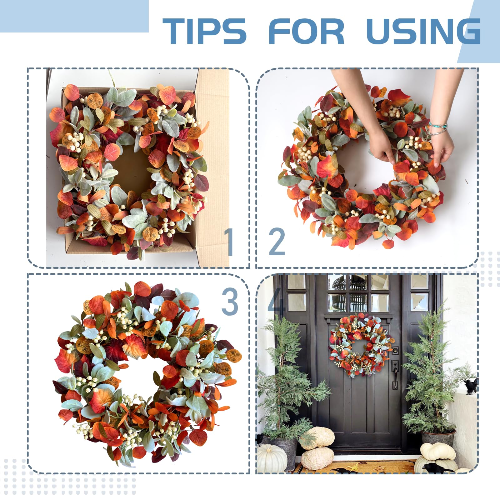 egolot wreath on a standard door illustrating 22-inch scale