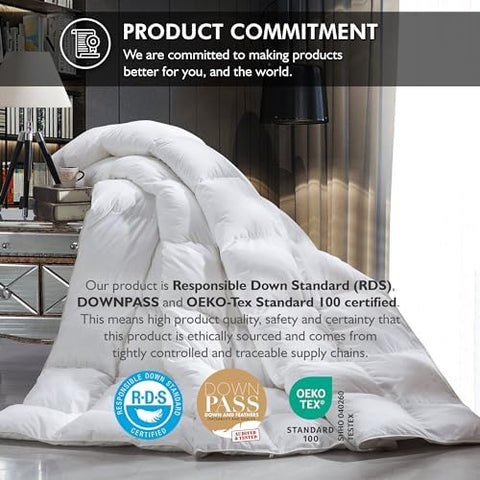 EGYPTIAN BEDDING baffle box close-up showing even loft and warmth control