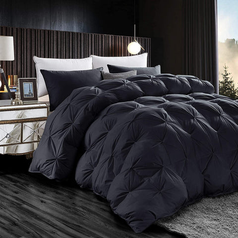 EGYPTIAN BEDDING close-up of pinch-pleat texture showcasing soft tactile surface