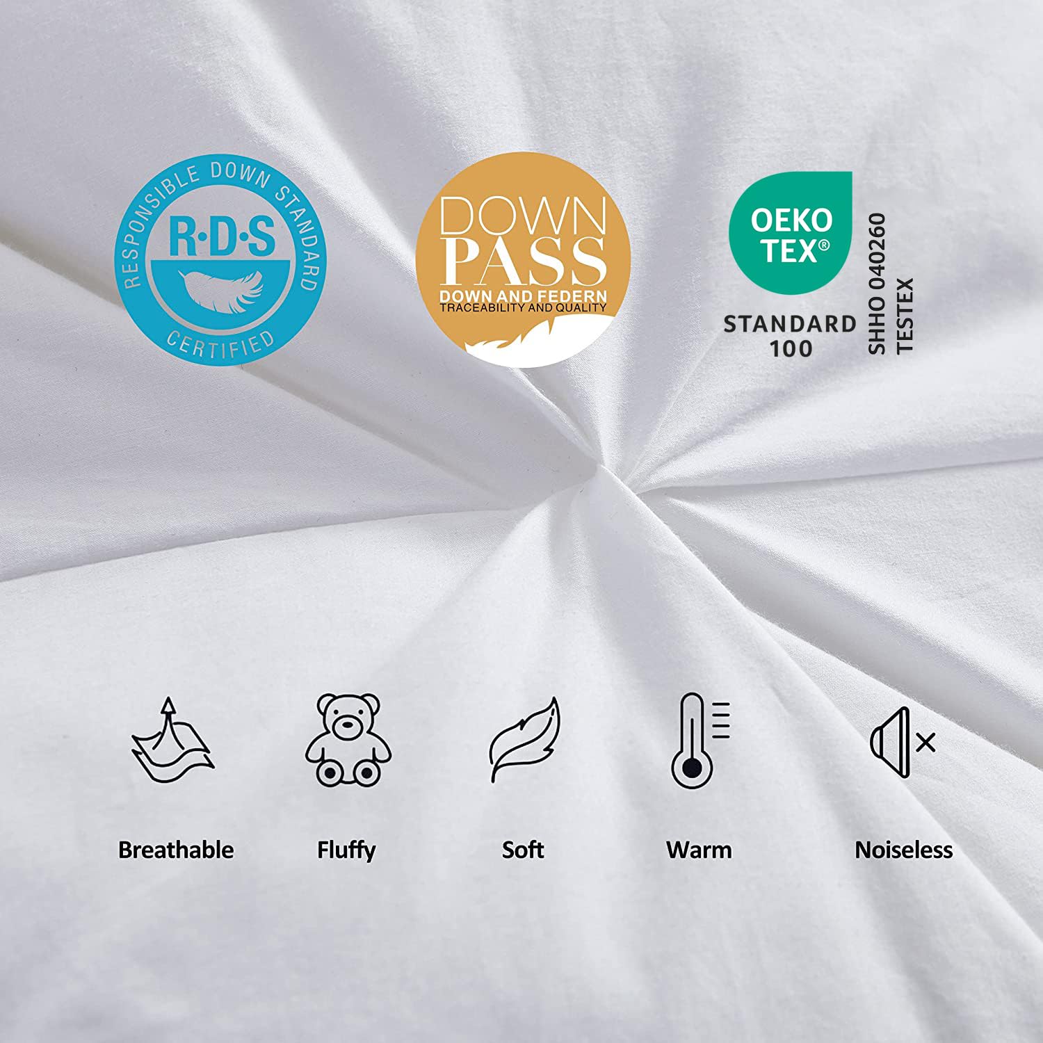 EGYPTIAN BEDDING sewn corner loop detail providing secure duvet cover attachment