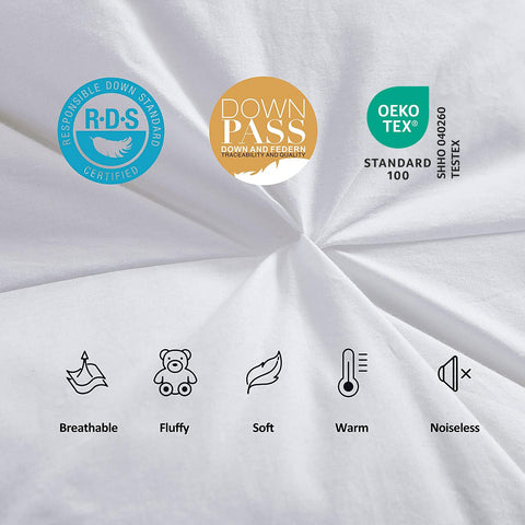 EGYPTIAN BEDDING sewn corner loop detail providing secure duvet cover attachment
