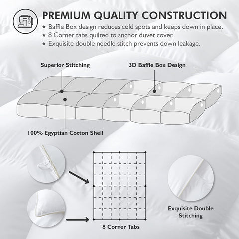 EGYPTIAN BEDDING corner loops and tabs detail ensuring secure duvet anchoring and reduced shifting