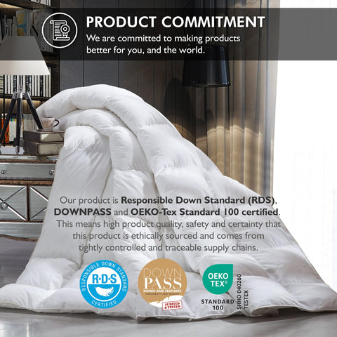 EGYPTIAN BEDDING cotton shell texture detail providing breathable, soft sleep feel