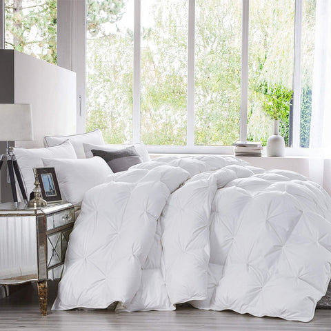 EGYPTIAN BEDDING pinch-pleat close-up highlighting elegant texture and style