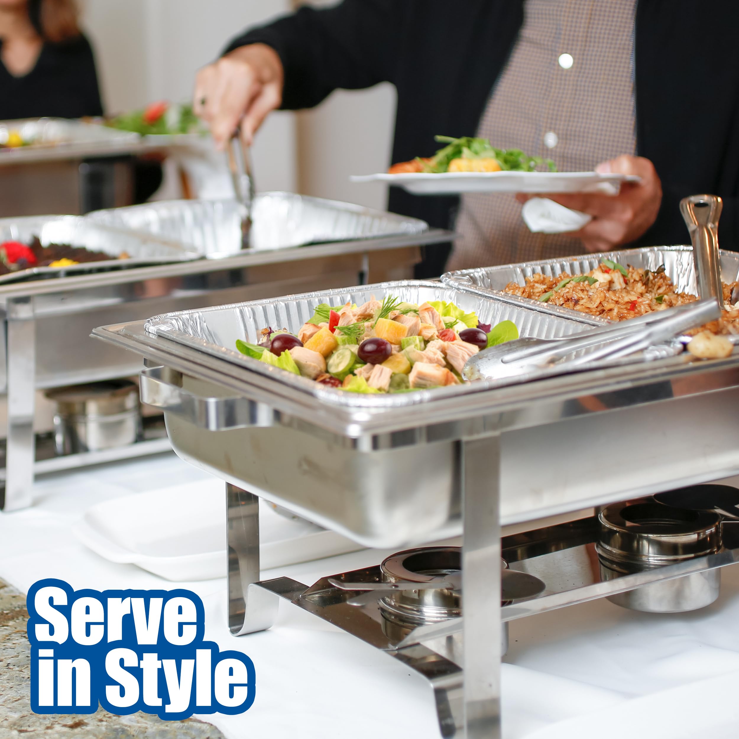 EHOMEA2Z pan with baked lasagna ready to serve and keep warm