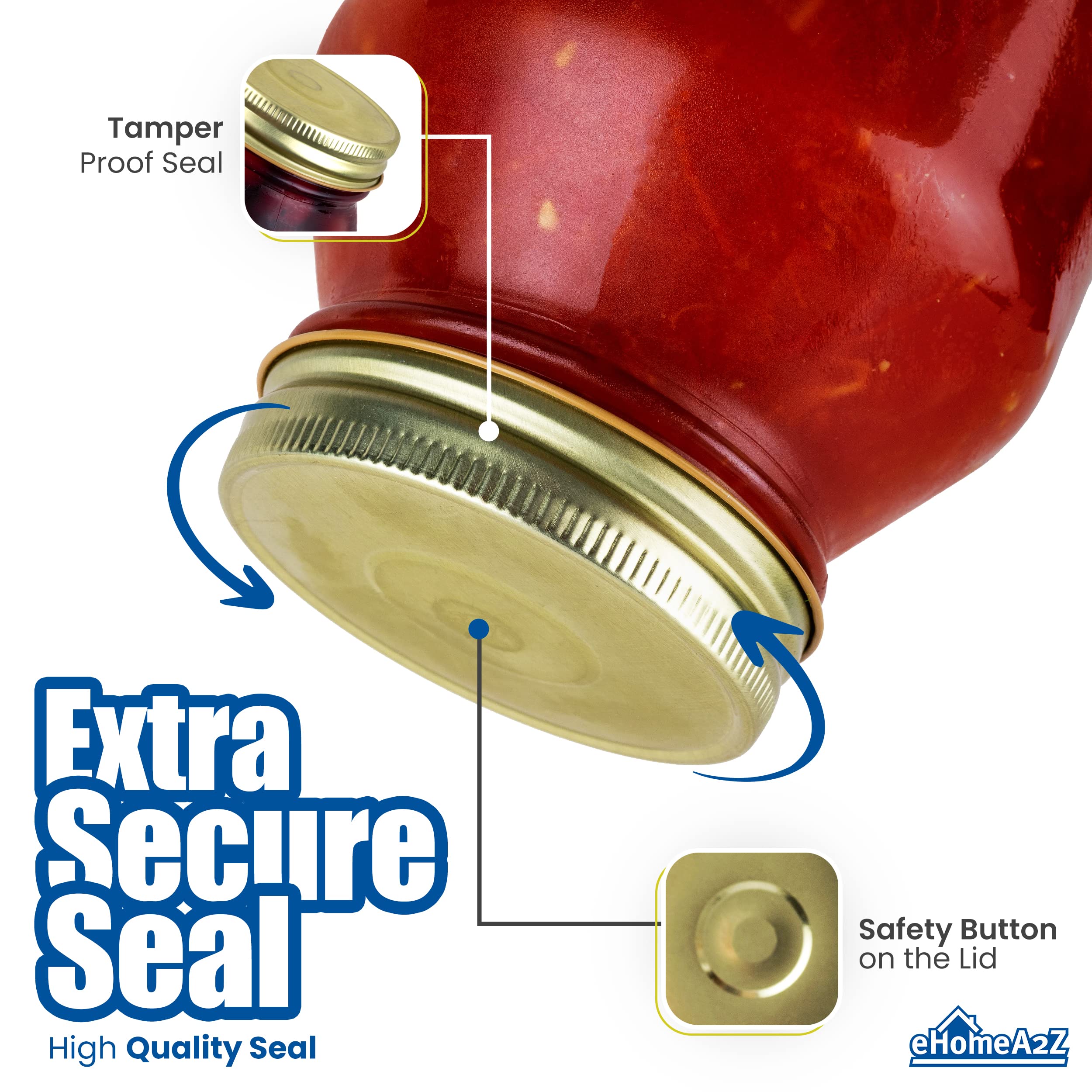 EHOMEA2Z close-up of one-piece metal lid showing secure seal for easy storage