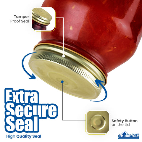 EHOMEA2Z close-up of one-piece metal lid showing secure seal for easy storage