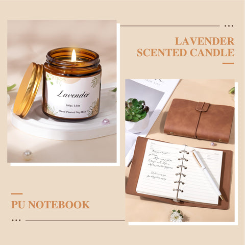 EIRNAY lavender candle, bath salts and bath bombs demonstrating soothing aromatherapy benefit
