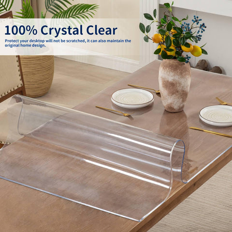 Eisdroma protector in use on dining table demonstrating easy cleanup and spill protection