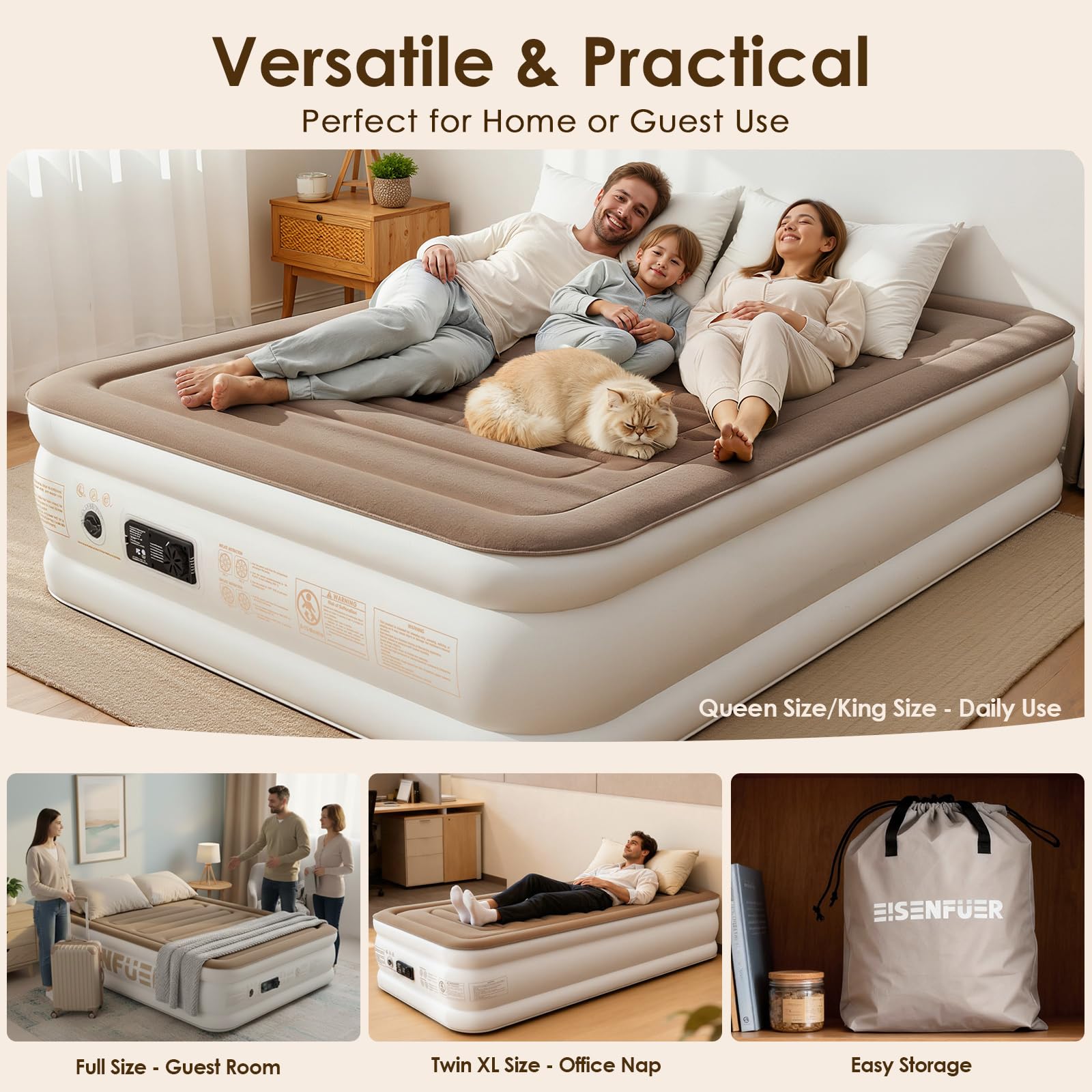 EISENFUER mattress setup in bedroom showing real-bed feel for guests