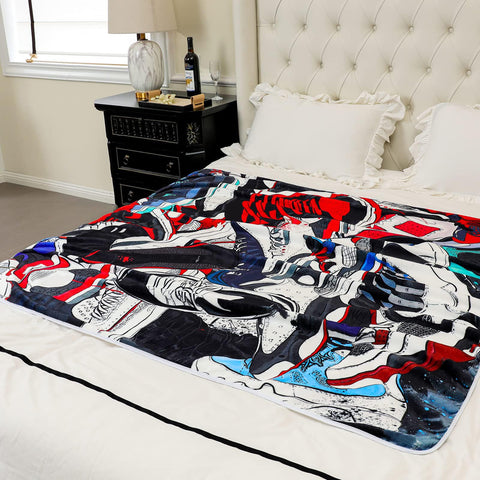 EISKBC blanket spread over bed adding sports-themed decor and comfort
