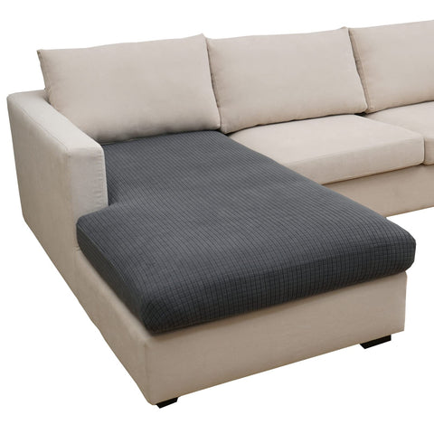 Eismodra front view of dark gray chaise cushion cover showing neat fit and protection