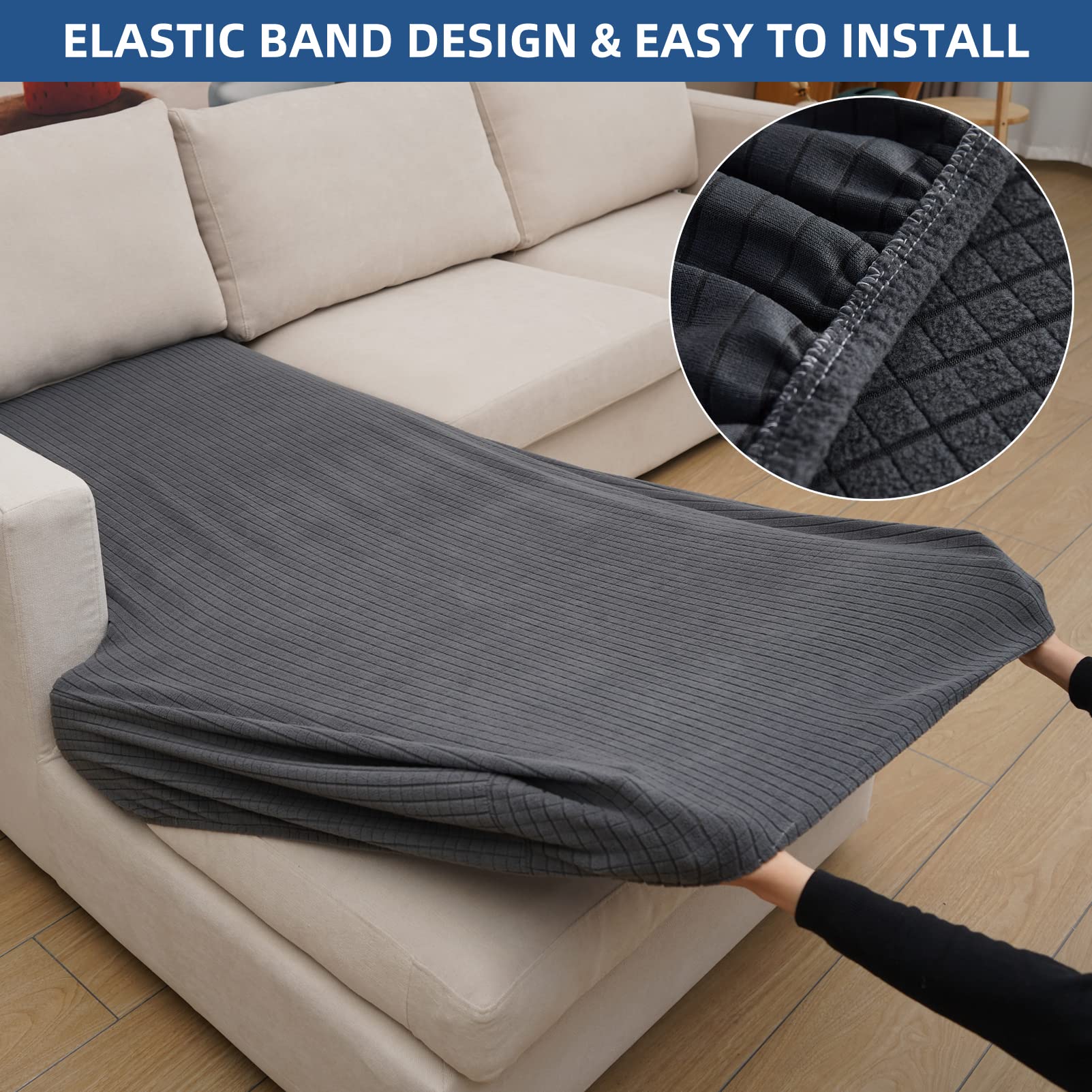 Eismodra chaise cover in use with dog demonstrating pet-friendly protection