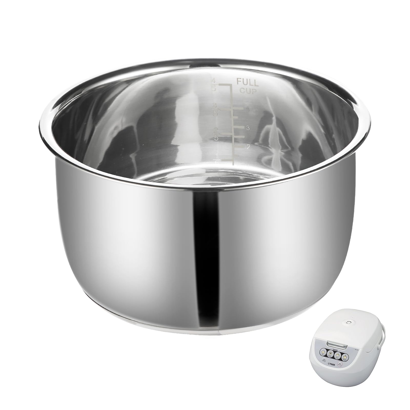 Eiszhjk front view of replacement inner pot showing smooth bowl and capacity benefit