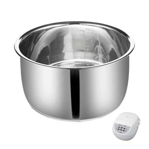 Eiszhjk front view of replacement inner pot showing smooth bowl and capacity benefit