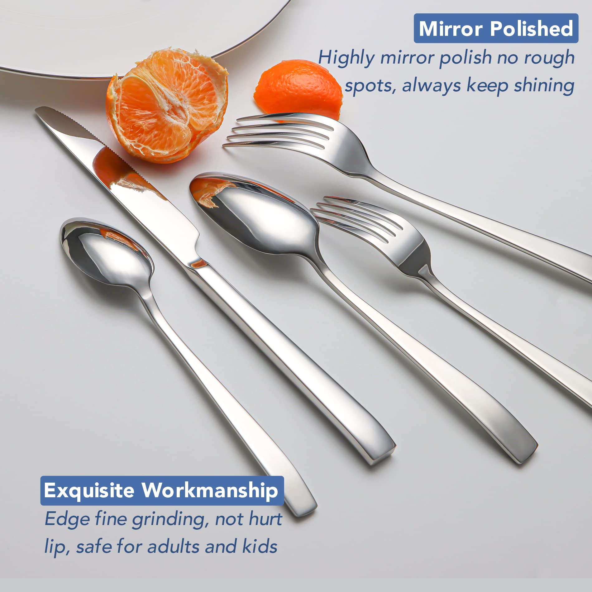 EIUBUIE knife edge and handle detail demonstrating sturdy construction and safety