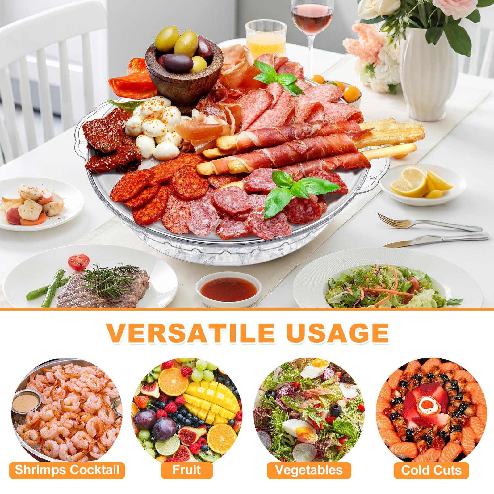 Eiyisem detail of stainless-steel plate highlighting durable, food-safe serving surface