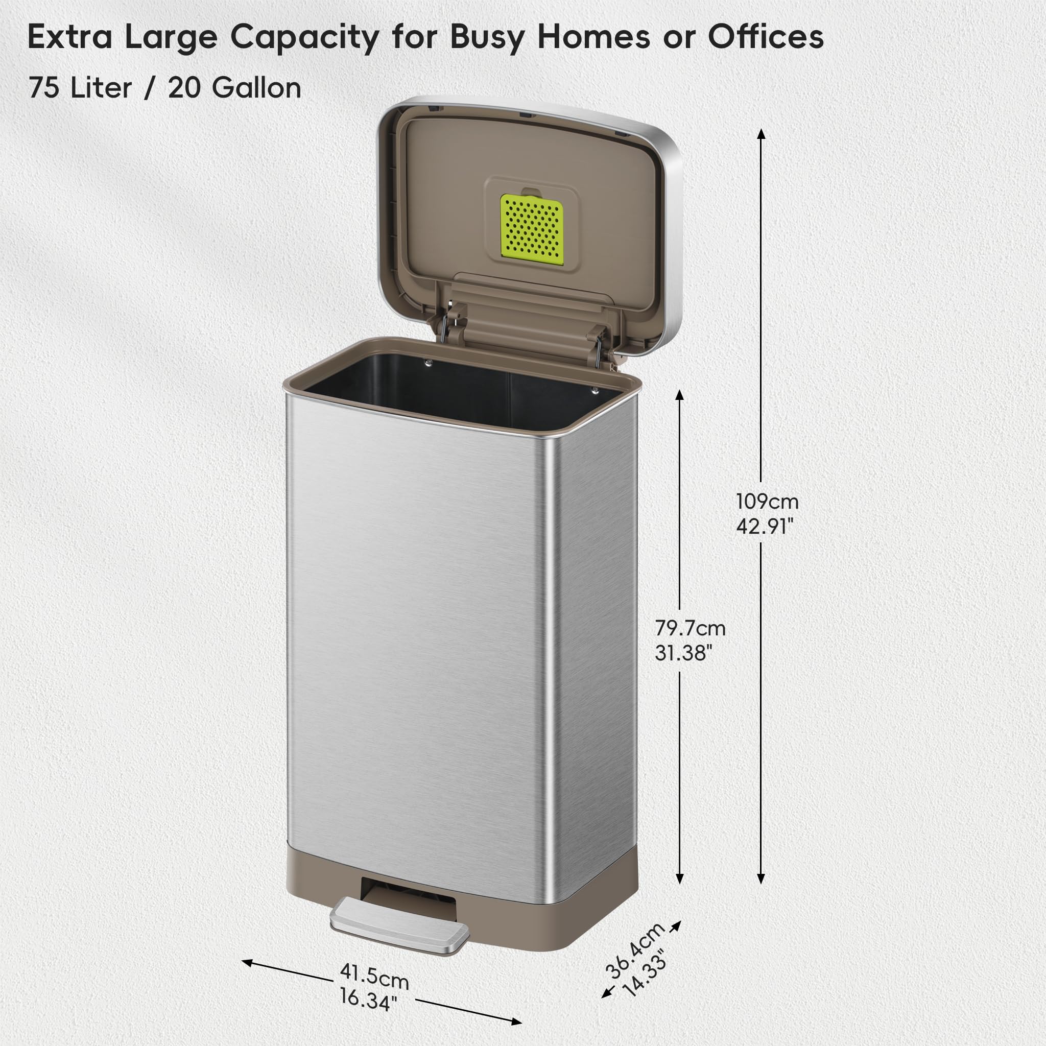 EKO Hudson sturdy stainless steel pedal close-up built for long-lasting hands-free use