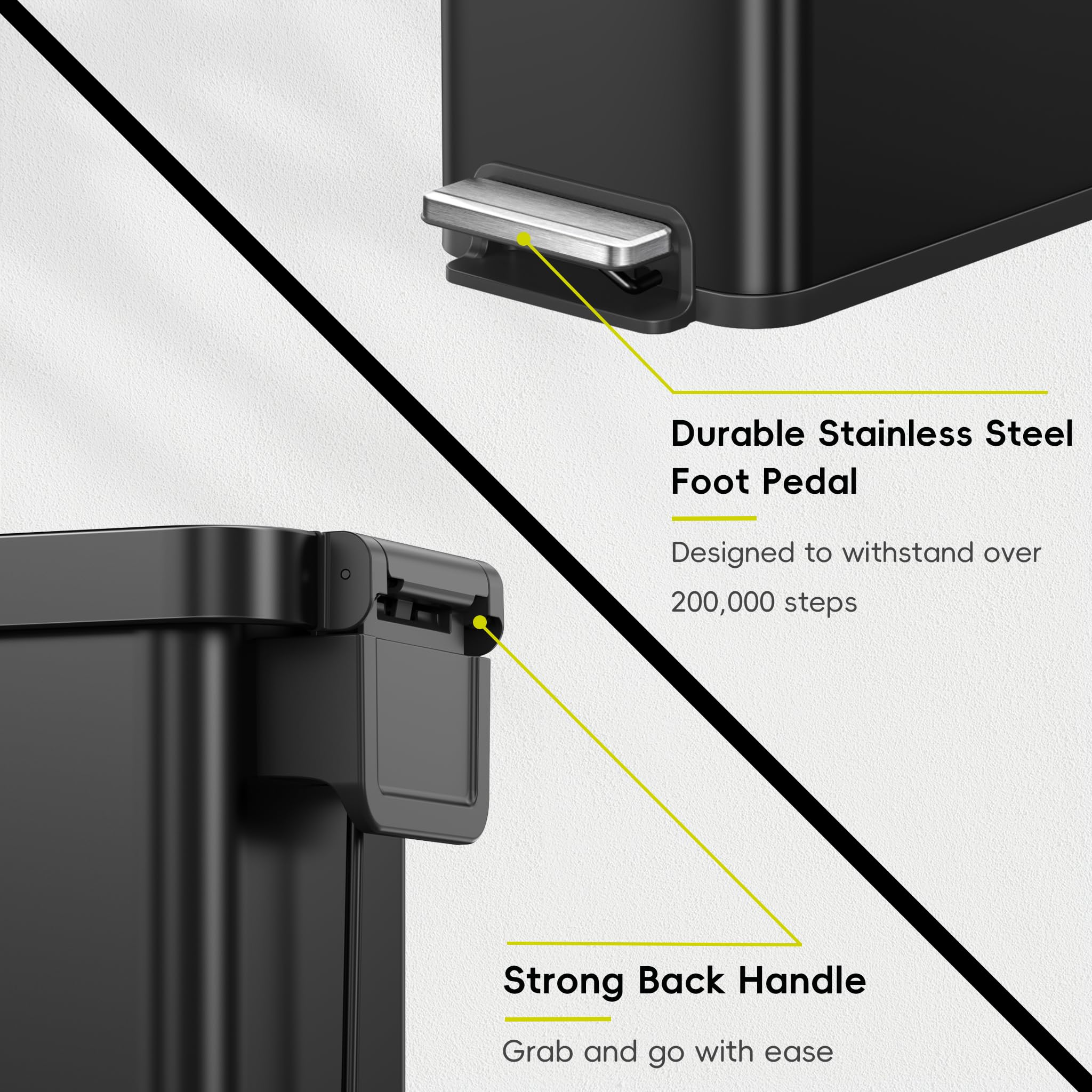 EKO Hudson Slim matte black stainless steel finish detail resists fingerprints and smudges