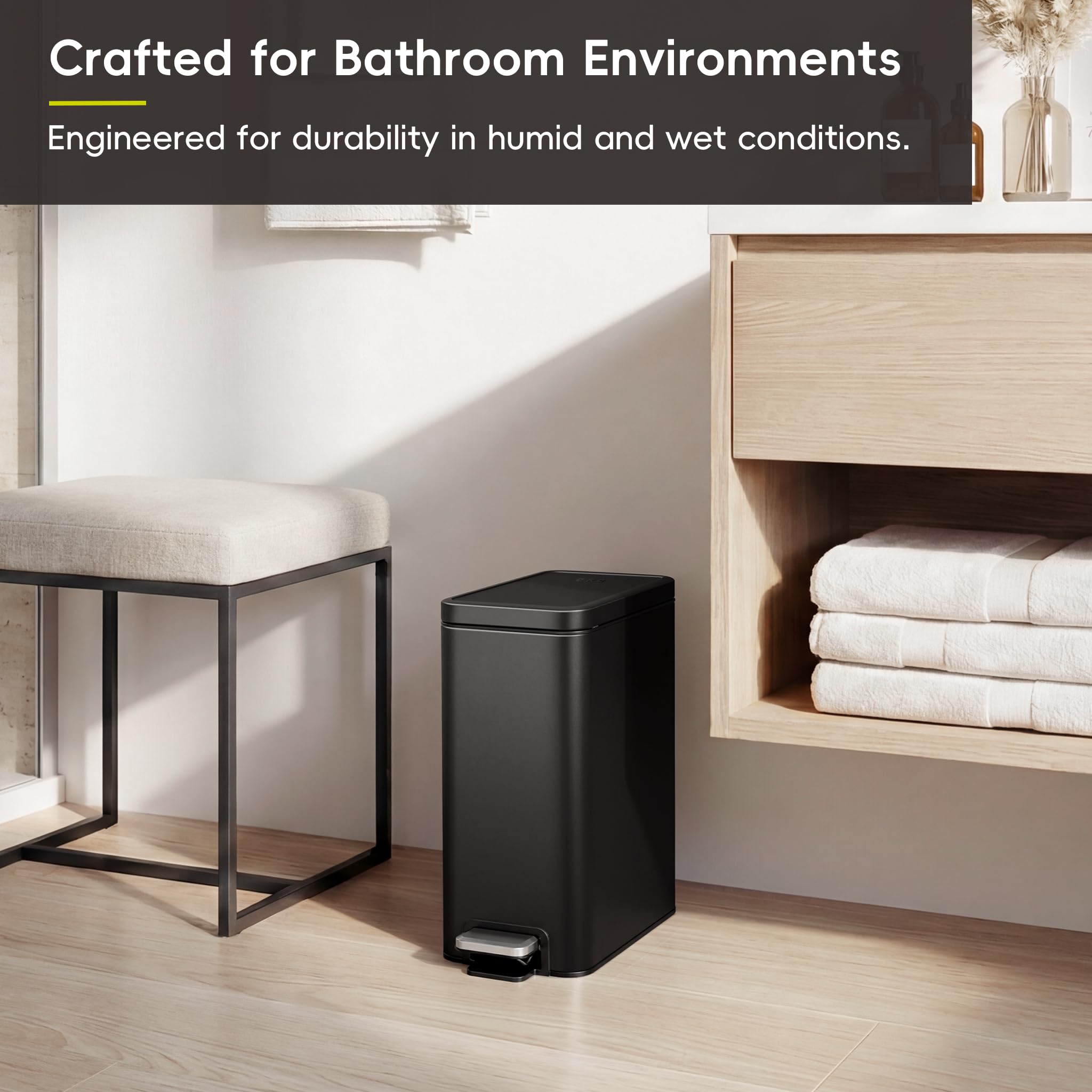 EKO in a styled bathroom showing how it blends with modern decor