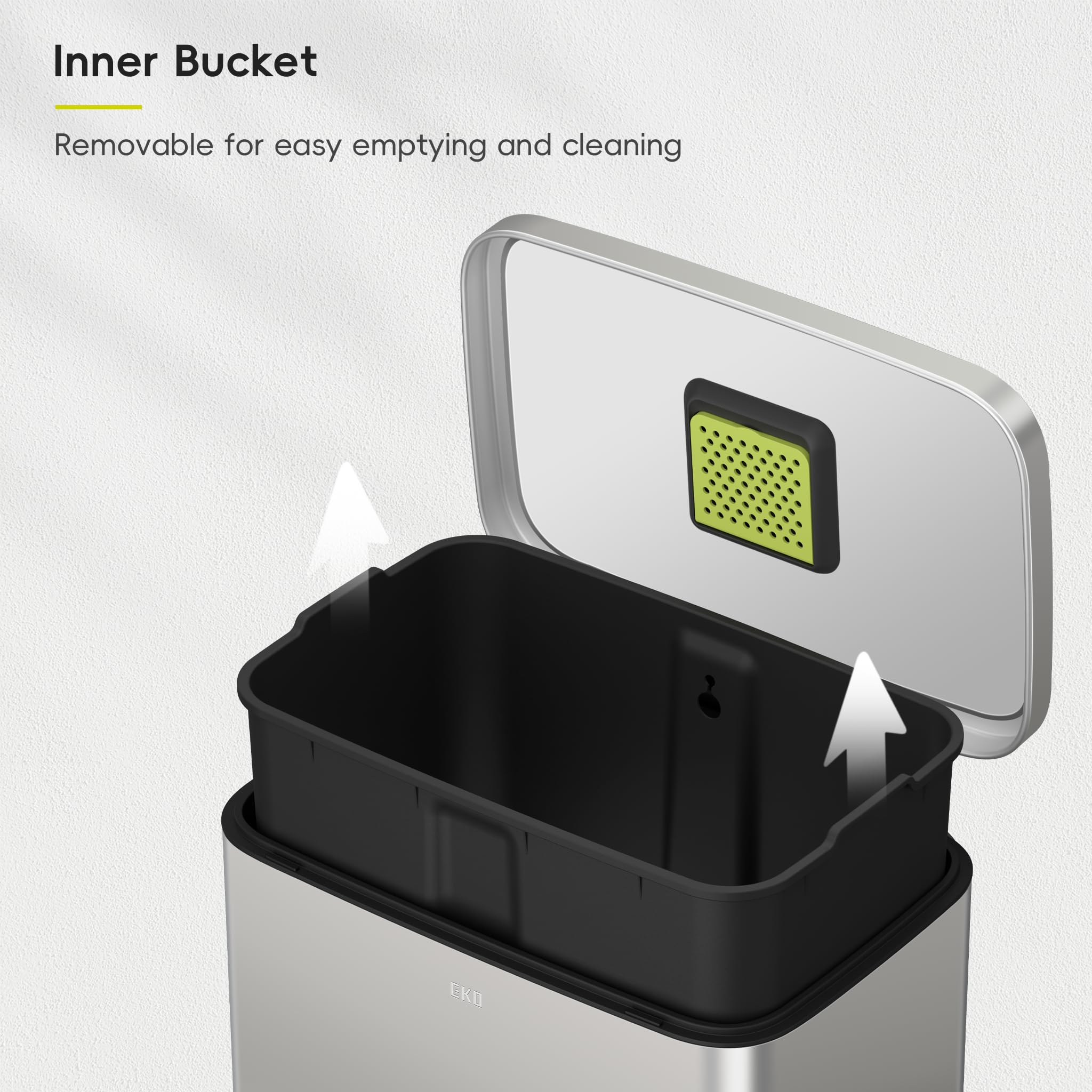EKO Madison deodorizer compartment detail to help reduce odors and keep kitchen fresher