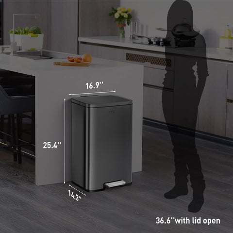 EKO Madison next to kitchen counter showing 50L scale and space-saving footprint