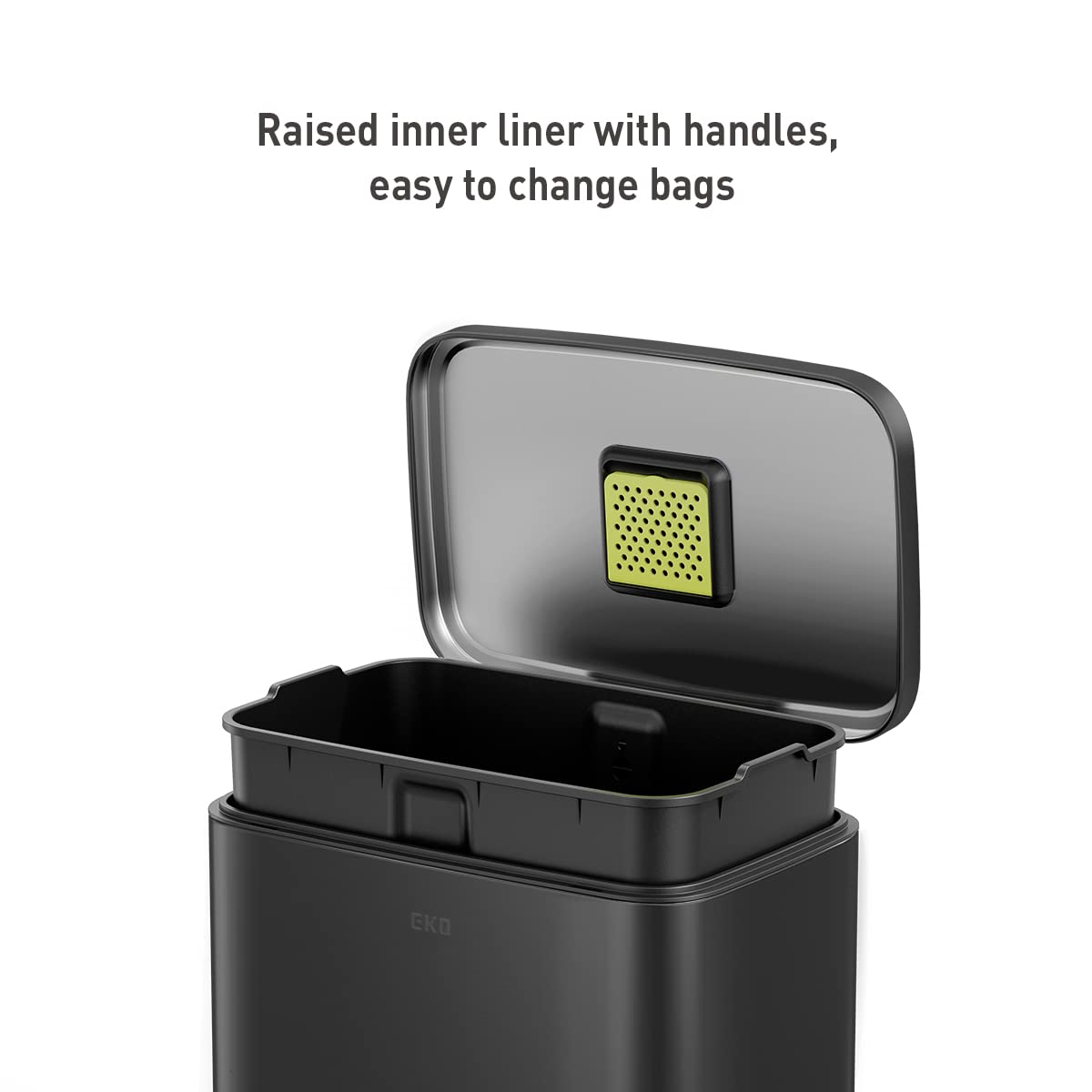 EKO Madison lid detail highlighting soft-close mechanism for quiet use