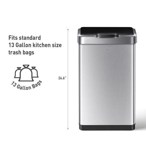 EKO Mirage-T interior with standard 13-gallon bag showing generous capacity benefit