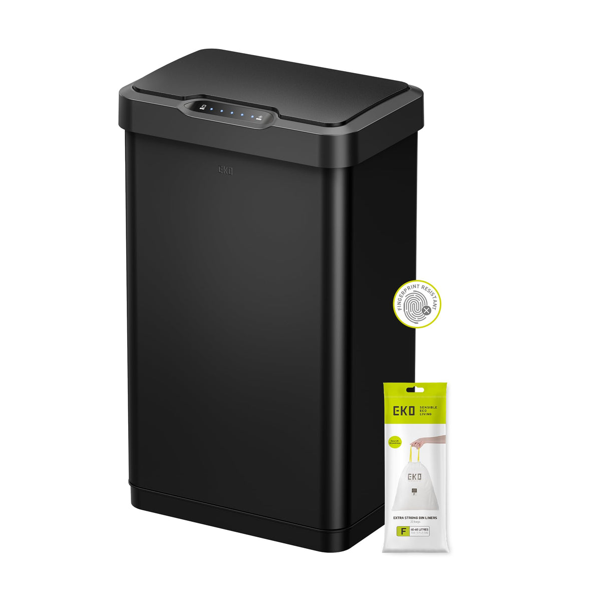 EKO Mirage-T front view shows sleek matte black stainless and space-saving shape