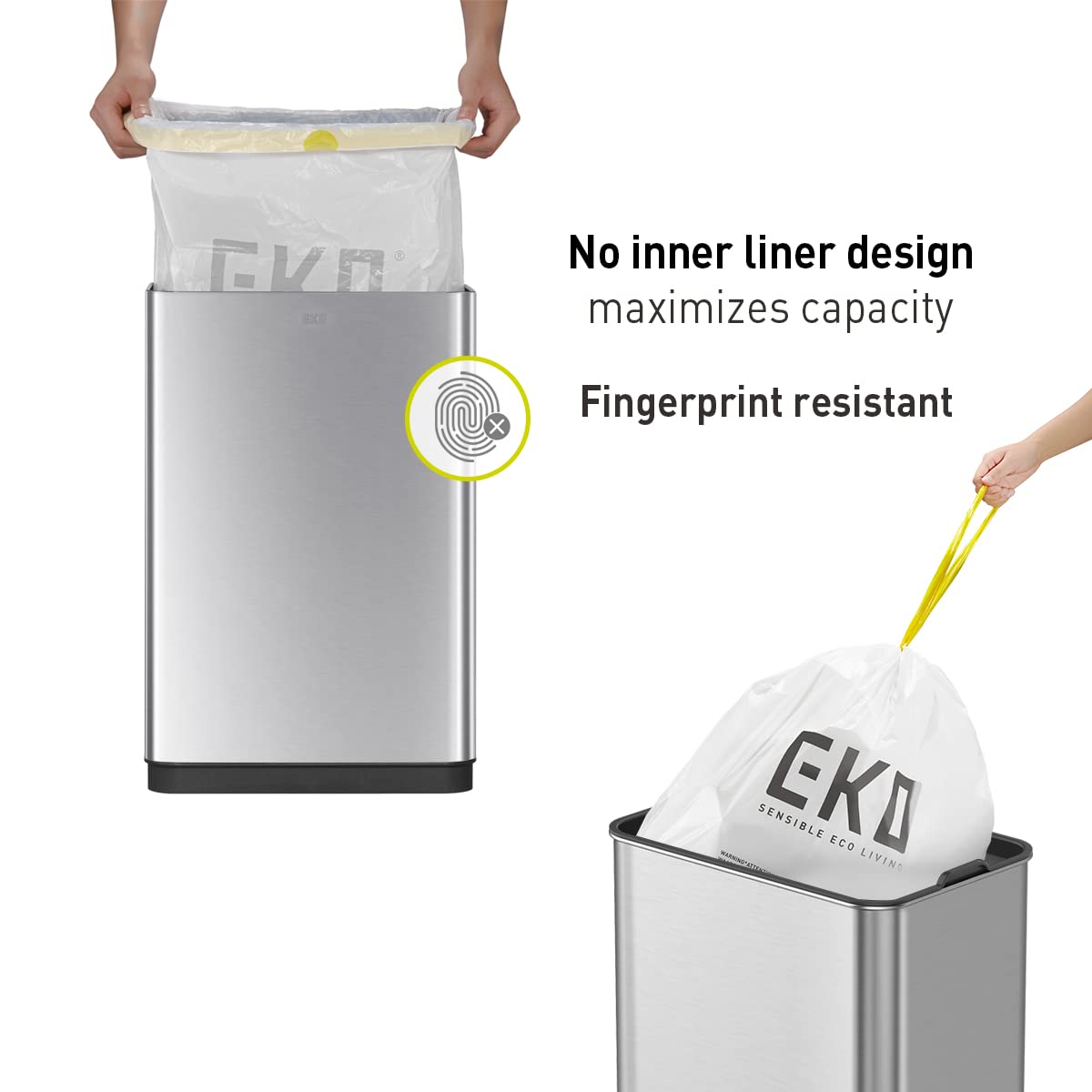 EKO Mirage-T removable inner rim detail for tidy bag placement benefit