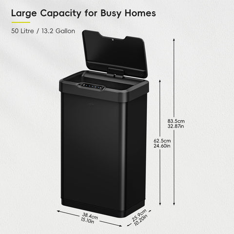 EKO Mirage-T lid open demonstrating hands-free motion sensor convenience