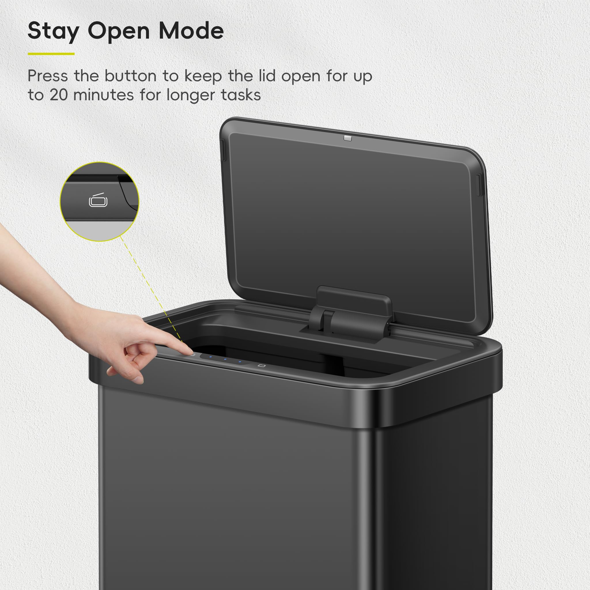 EKO Nova battery compartment with 4 AA batteries for long-lasting touchless power