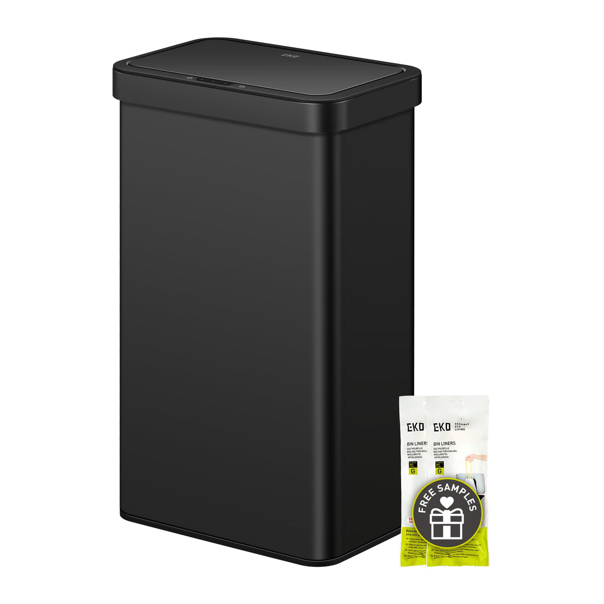 EKO Nova front view showing matte black finish and compact footprint for modern spaces