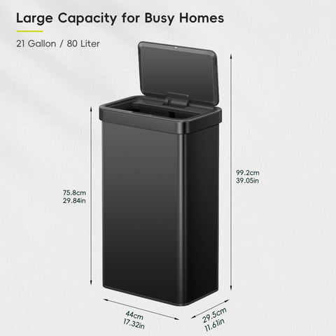 EKO Nova lid opening by motion sensor for hands-free and hygienic disposal