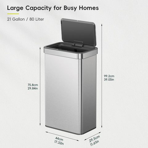 EKO Nova open with hand nearby illustrating touchless activation for hygienic disposal