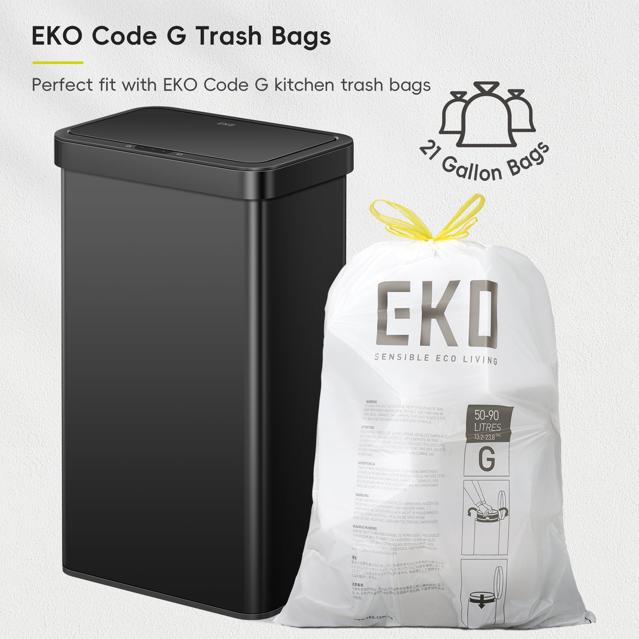 EKO Nova in recycling setup illustrating organized, touch-free waste sorting