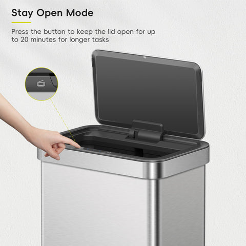 EKO Nova next to kitchen cabinet showing 21-gallon scale and benefit of space-saving fit