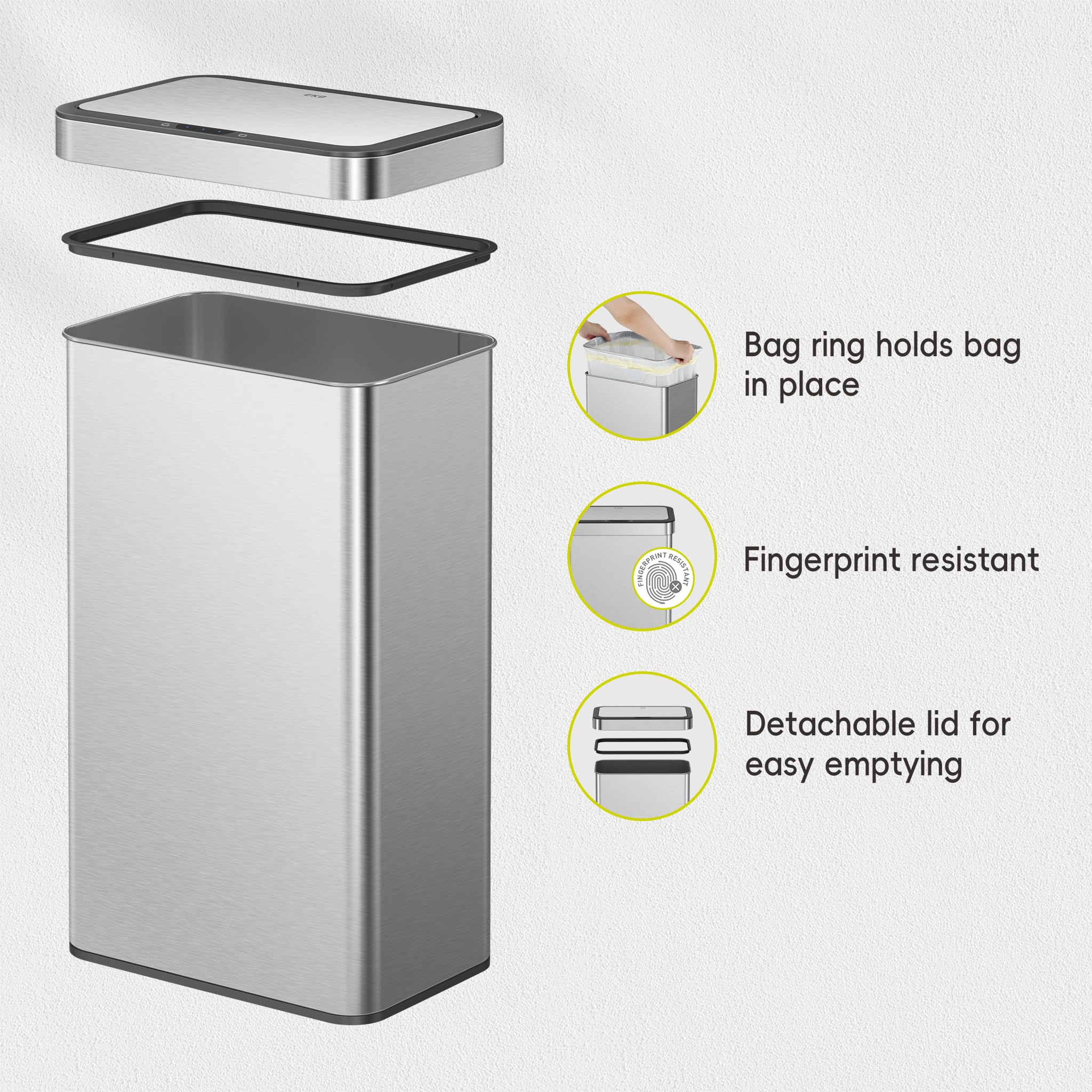 EKO Nova lid mid-close capturing quiet soft-close action that reduces noise