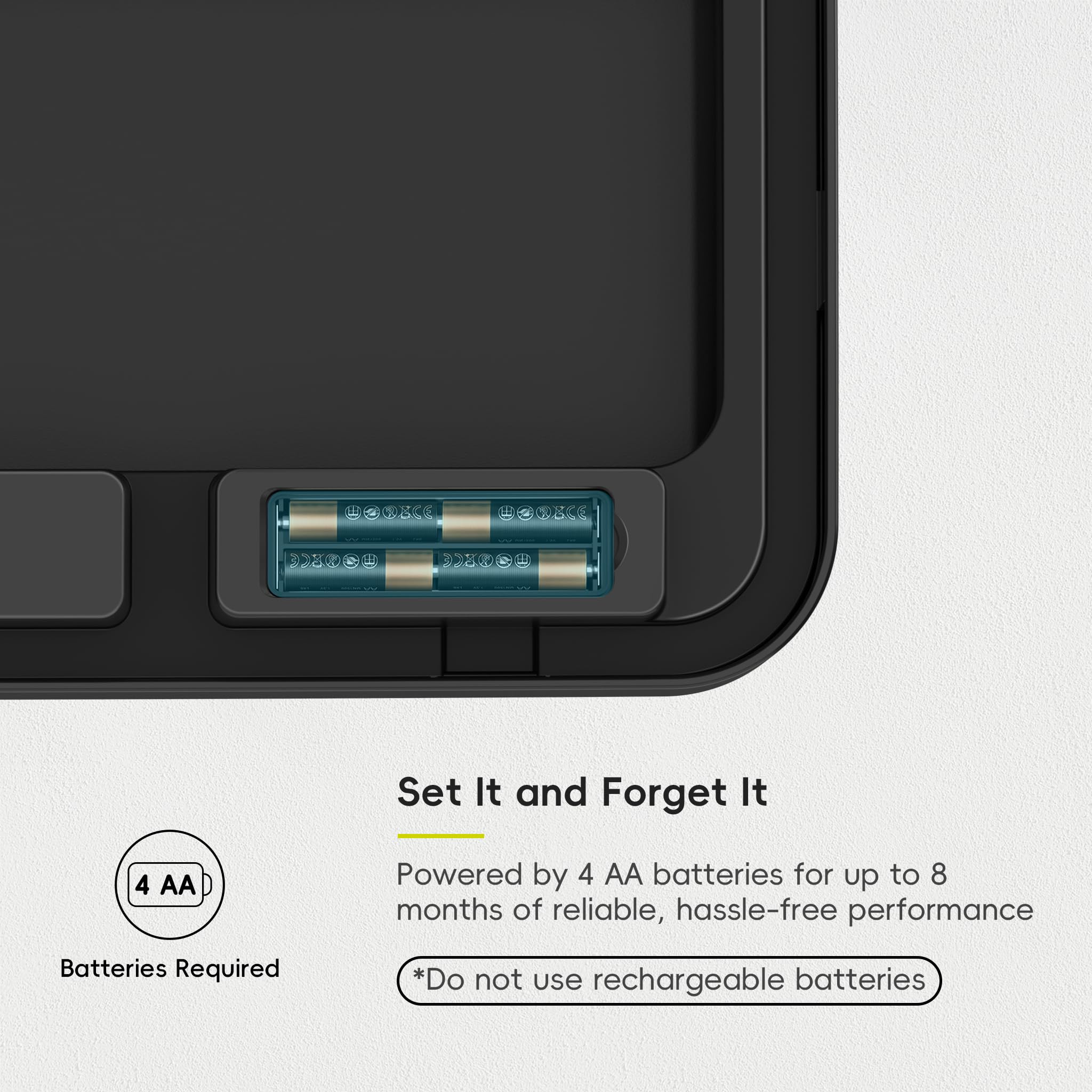 EKO Nova top view showing stay-open button for continuous access and convenience