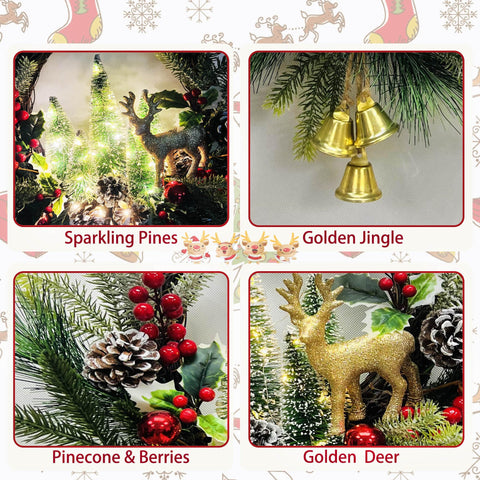 Eksen wreath realistic pine branch and pine cone texture enhancing authenticity