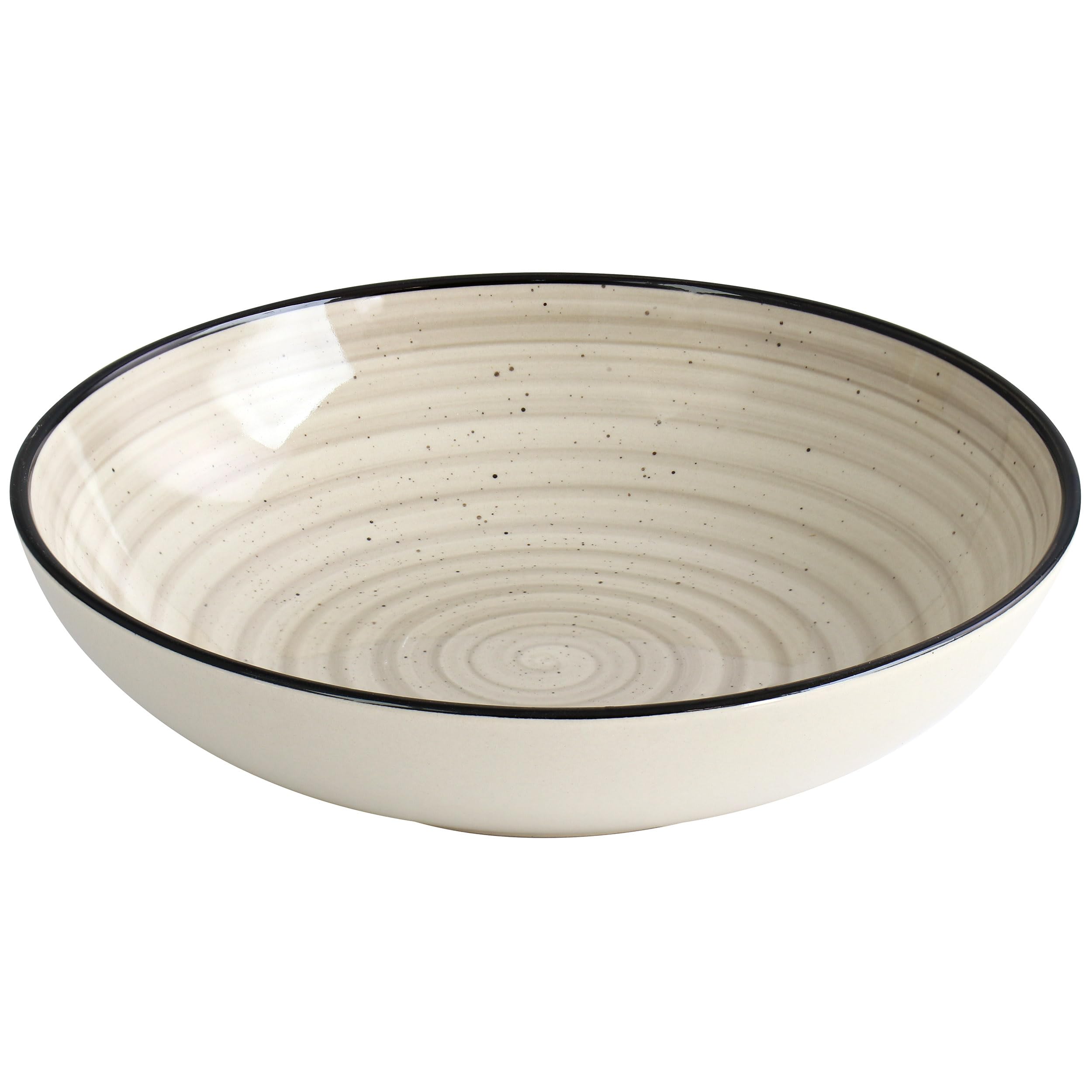Elama stacked plates and bowls demonstrating compact, space-saving storage