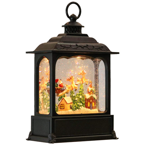 Eldnacele front view snowman lantern showing holiday glow and ambiance