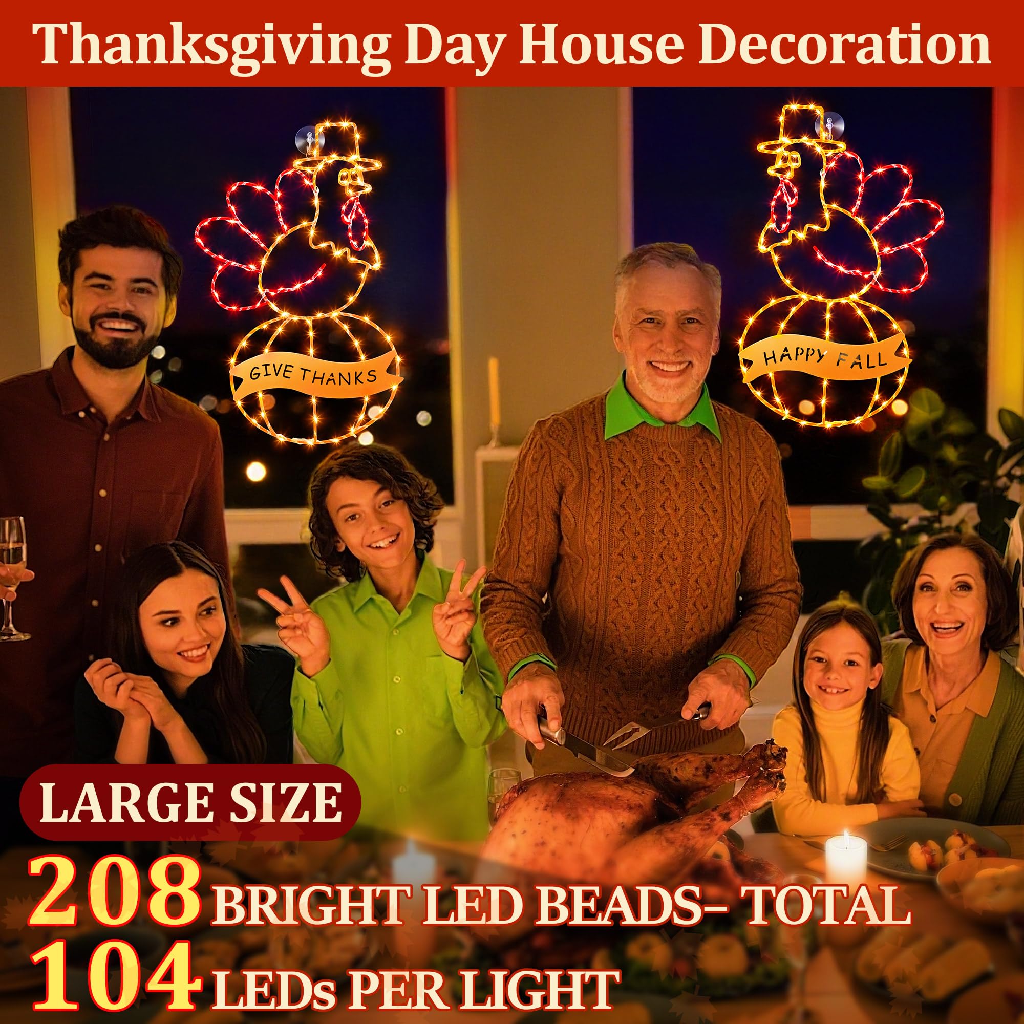 ElectricWise mounted on a window adding cozy Thanksgiving mood indoors