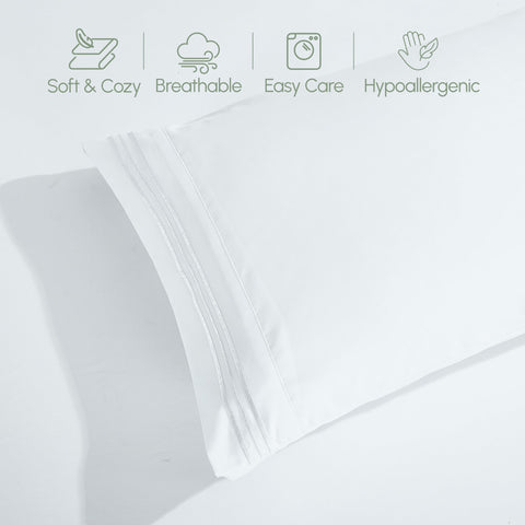 Elegance Linen styled bed in bedroom illustrating hotel-quality appearance