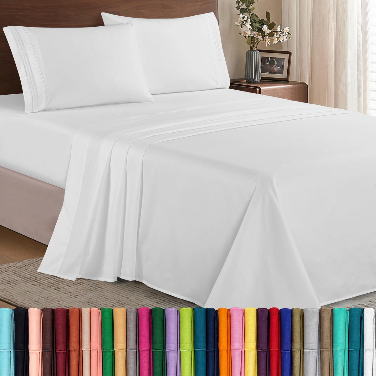 Elegance Linen front packaging showing clean white sheets and premium look