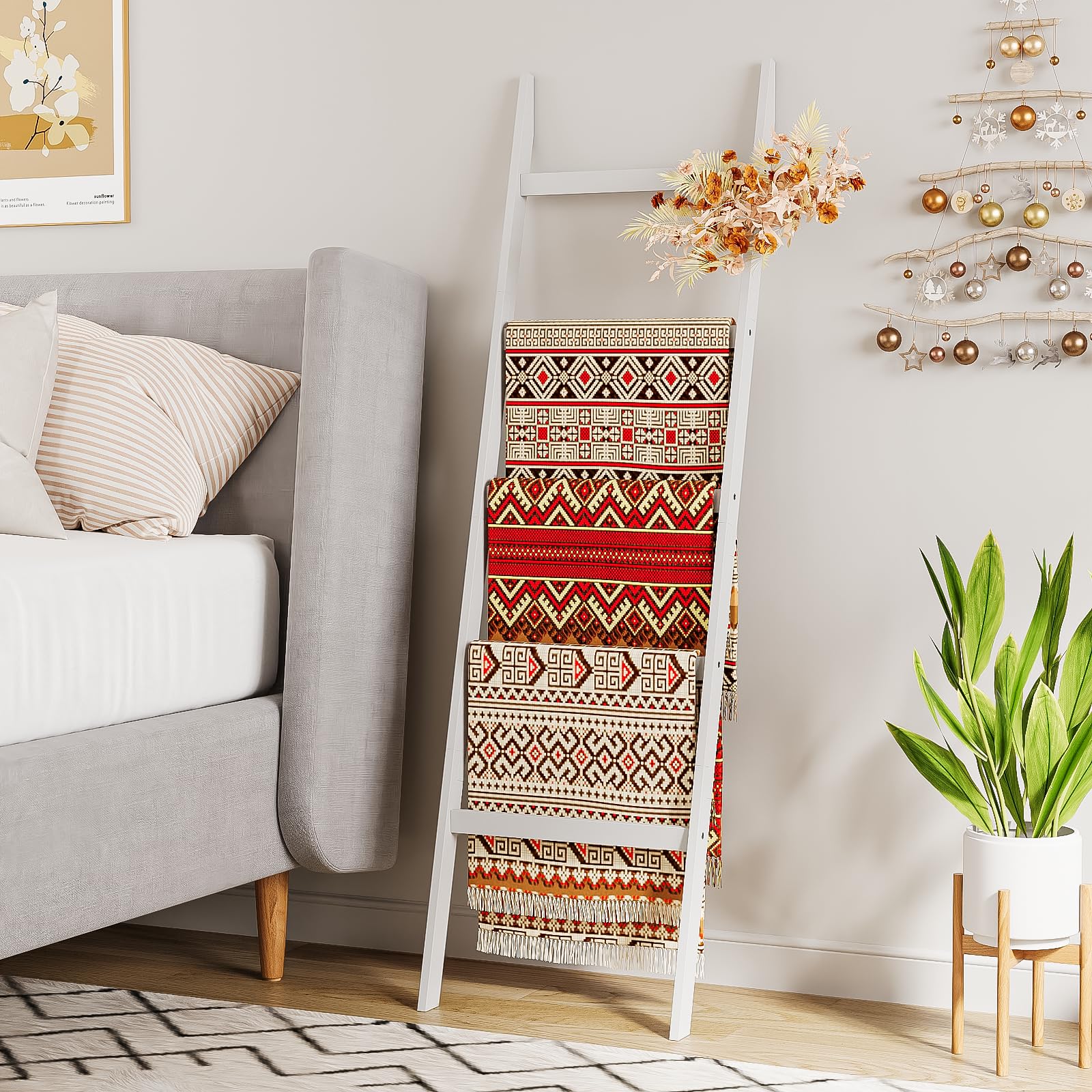 EleganfurHony ladder with towels for scale demonstrating compact footprint and storage capacity