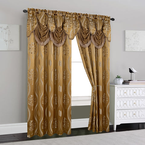 Elegant Comfort close detail of attached 18-inch Austrian valance adding decorative finish