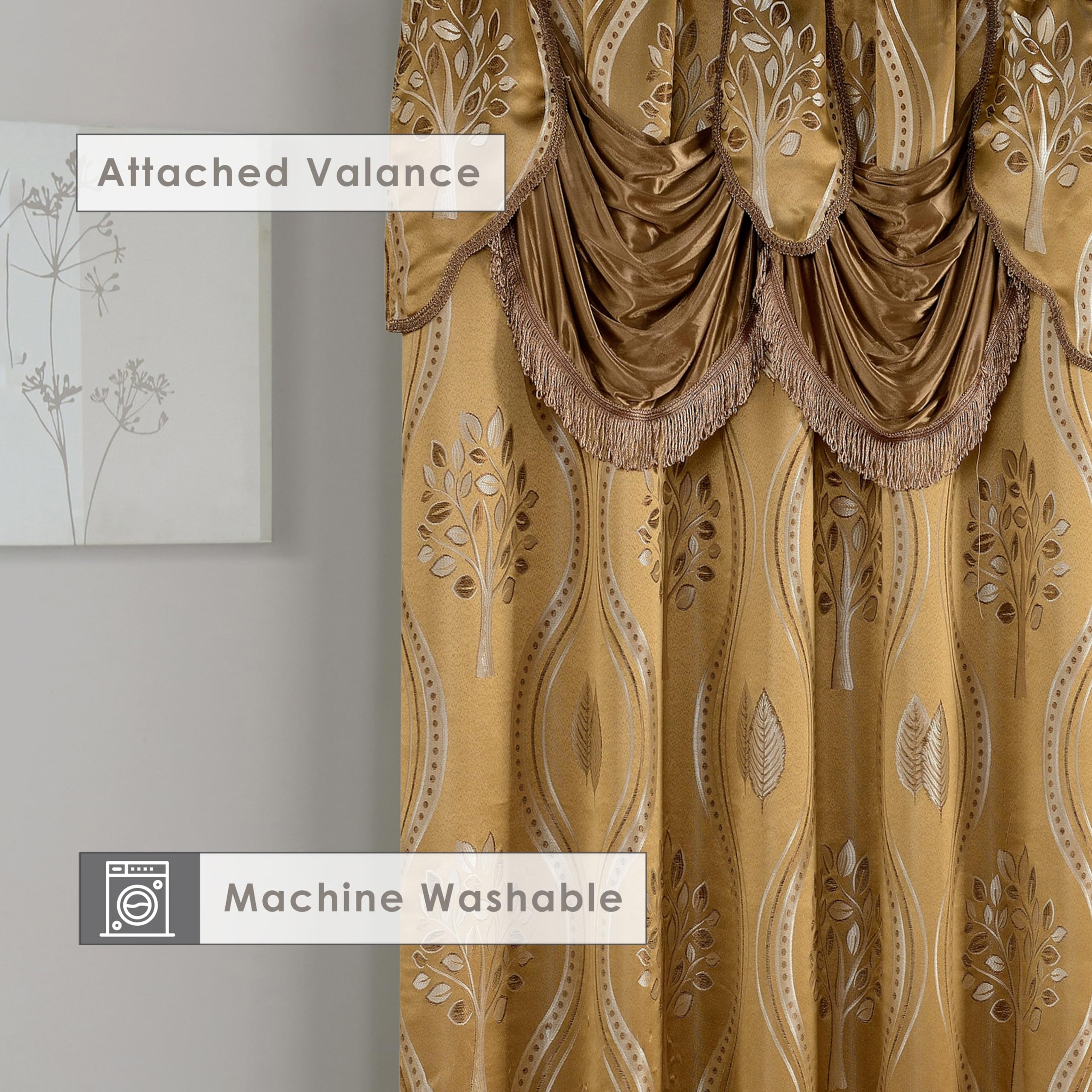 Elegant Comfort panels hung on a rod demonstrating easy rod-pocket installation benefit