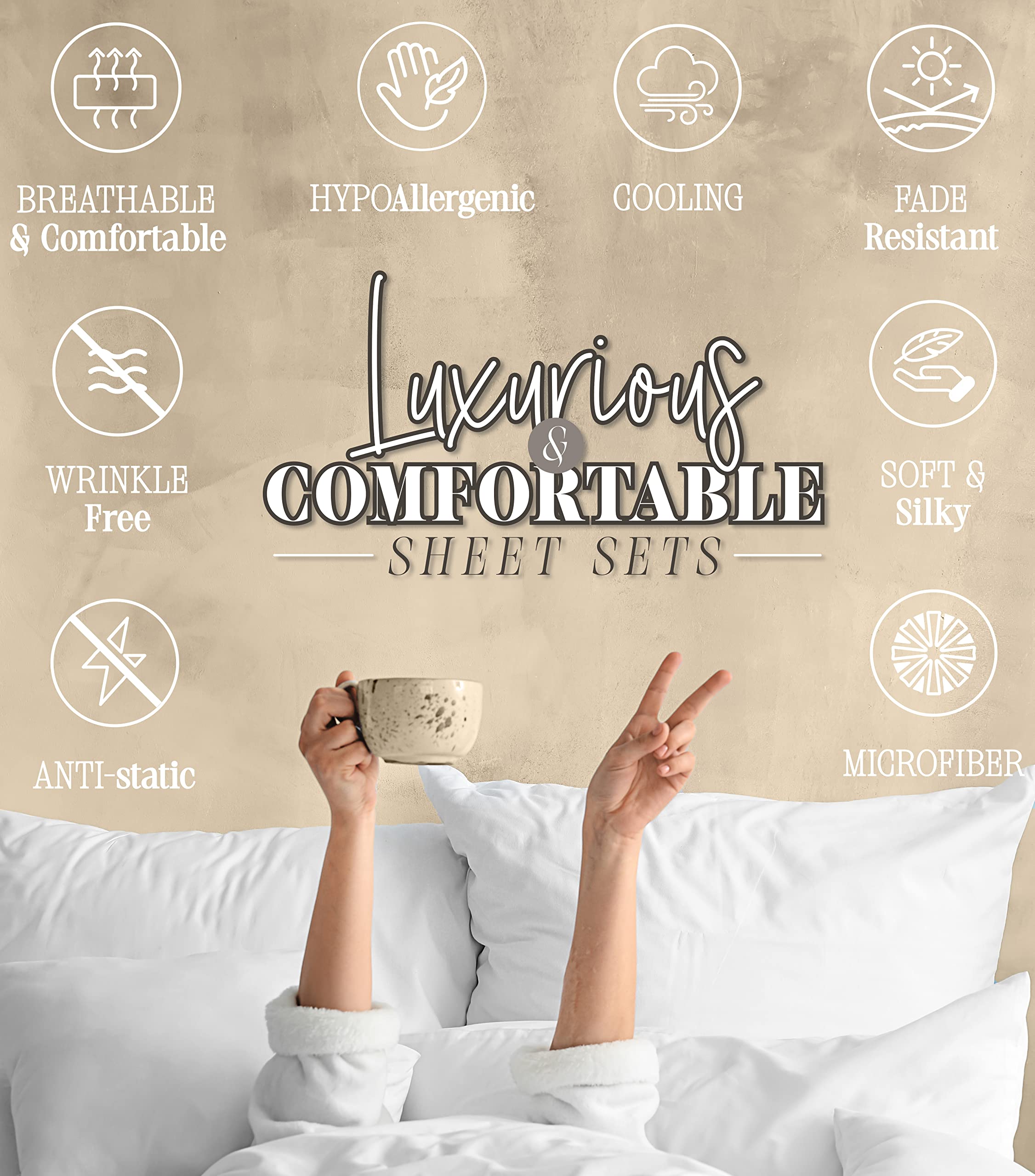 Elegant Comfort styled bedroom showing how sheets elevate holiday bedroom décor